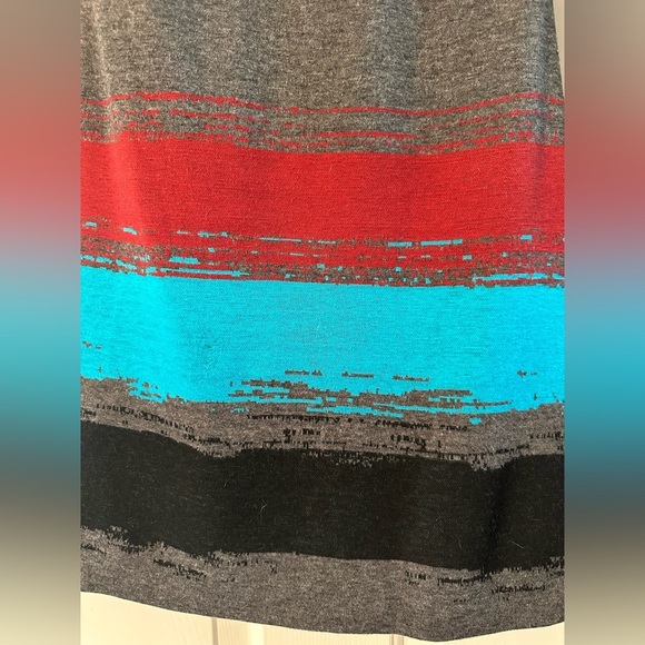 PLENTY by Tracy Reese Anthropologie Small Color Block Mini Sweater Dress Deep V - Picture 8 of 13